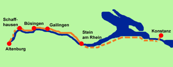 Radkarte Rhein-Radweg