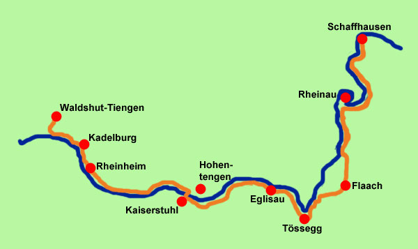 Radkarte Rhein-Radweg